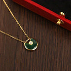 [Imperial] AMULETTE GOLD MALACHITE NECKLACE
