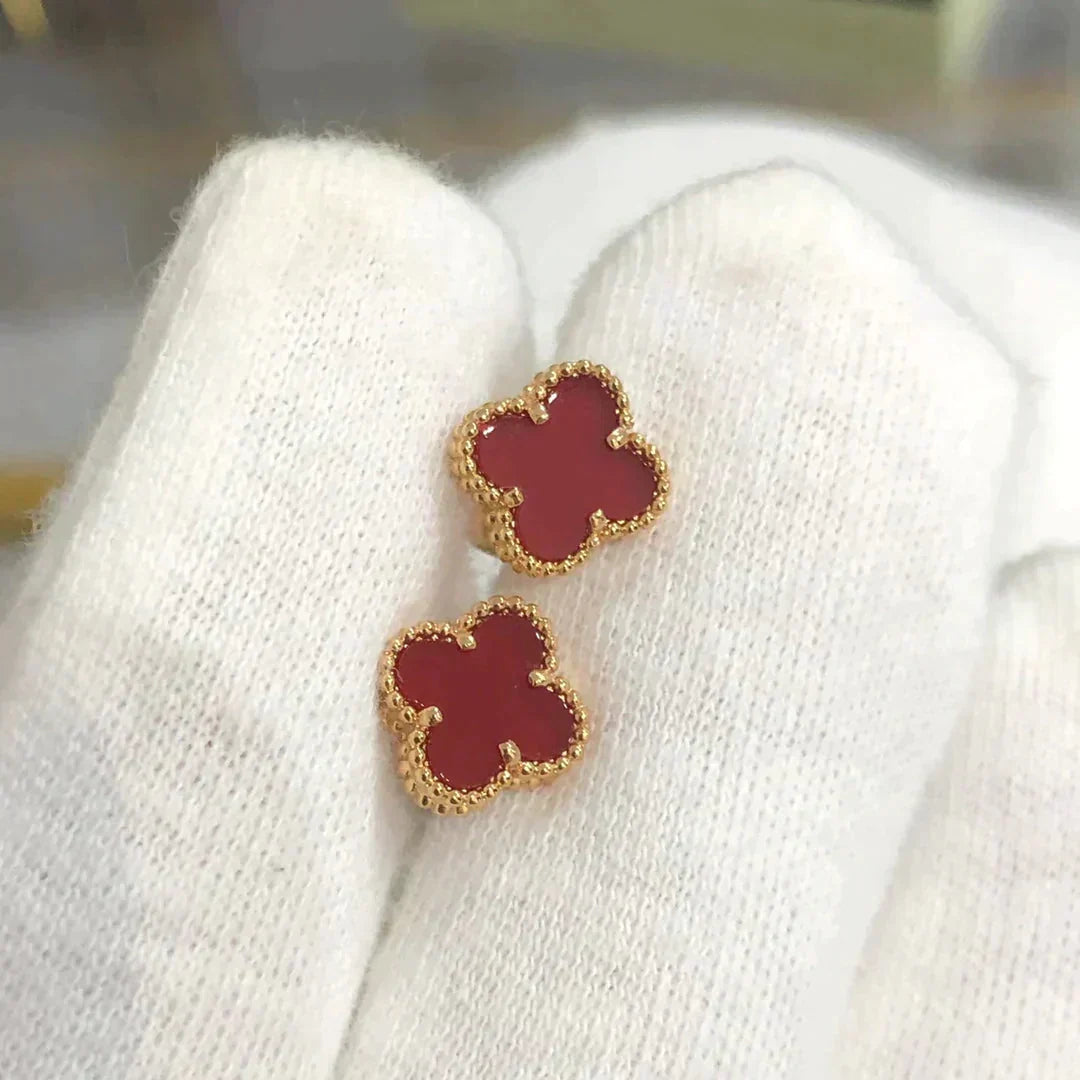 [Imperial] CLOVER MINI 9.5MM CARNELIAN EARRINGS