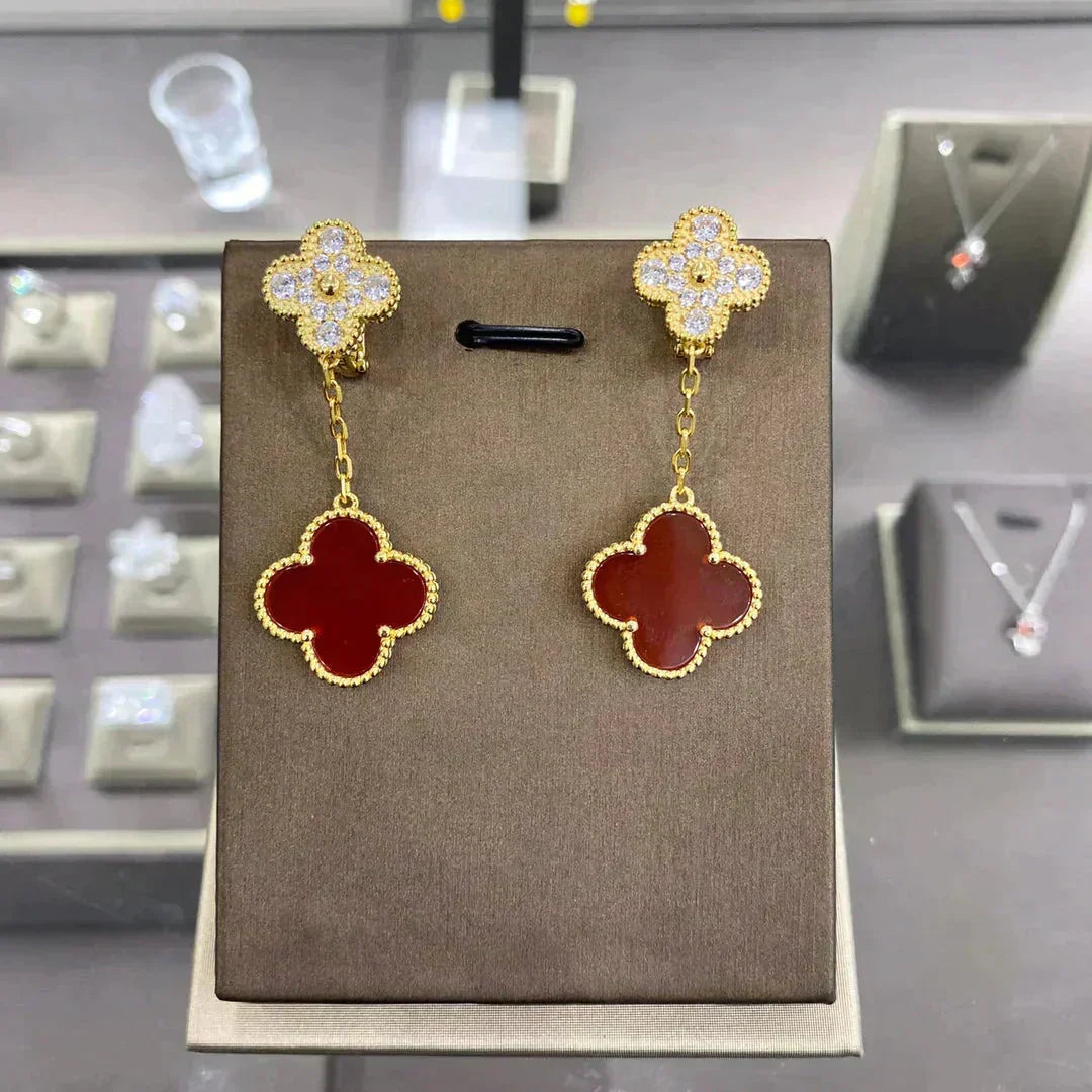 [Imperial] CLOVER  2 MOTIFS  DIAMOND  EARRINGS (MULTIPLE CHOICESç´