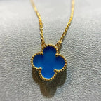 [Imperial] CLOVER 15MM BLUE AGATE NECKLACE