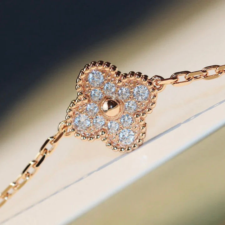 [Imperial] CLOVER 20 MOTIFS DARK MOP DIAMOND  NECKLACE