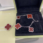 [Imperial] CLOVER 5 MOTIFS SIVLER CARNELIAN BRACELET