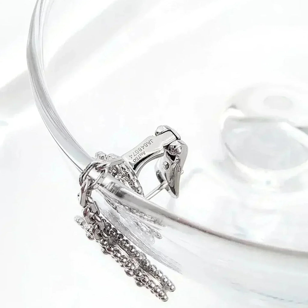 [Imperial] CLOVER 2 MOTIFS  DIAMOND ONYX EARRINGS SILVER