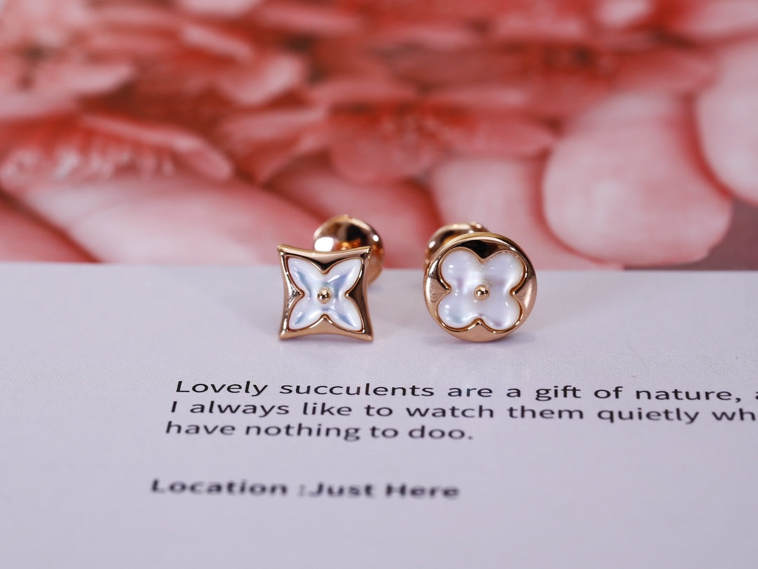 [Imperial] STAR AND SUN PINK GOLD MOP STUD EARRINGS