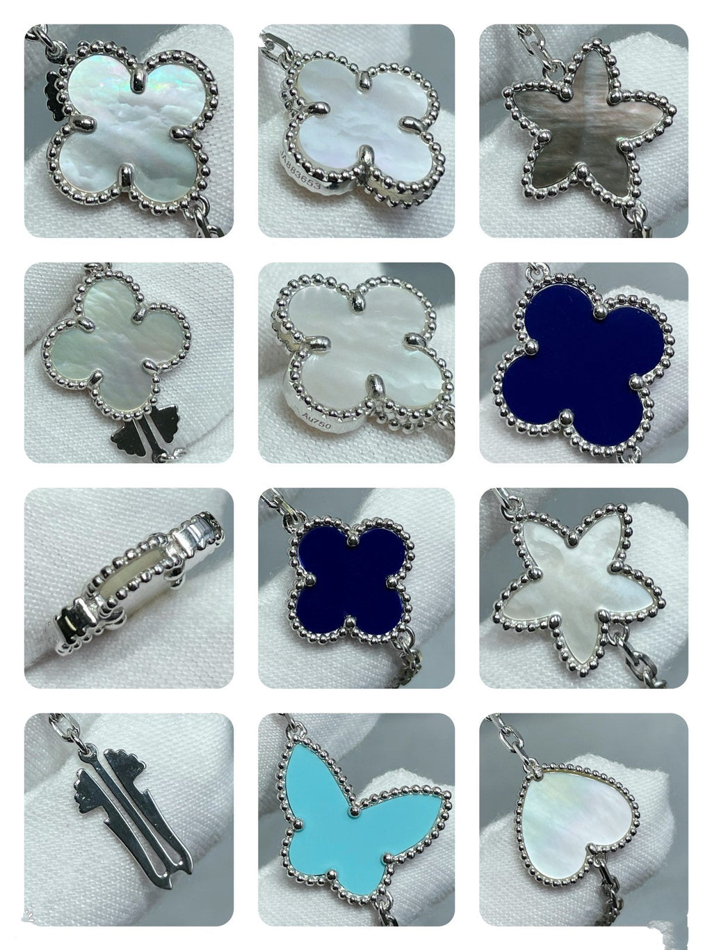[Imperial] LUCKY CLOVER SILVER 11 MOTIF NECKLACE