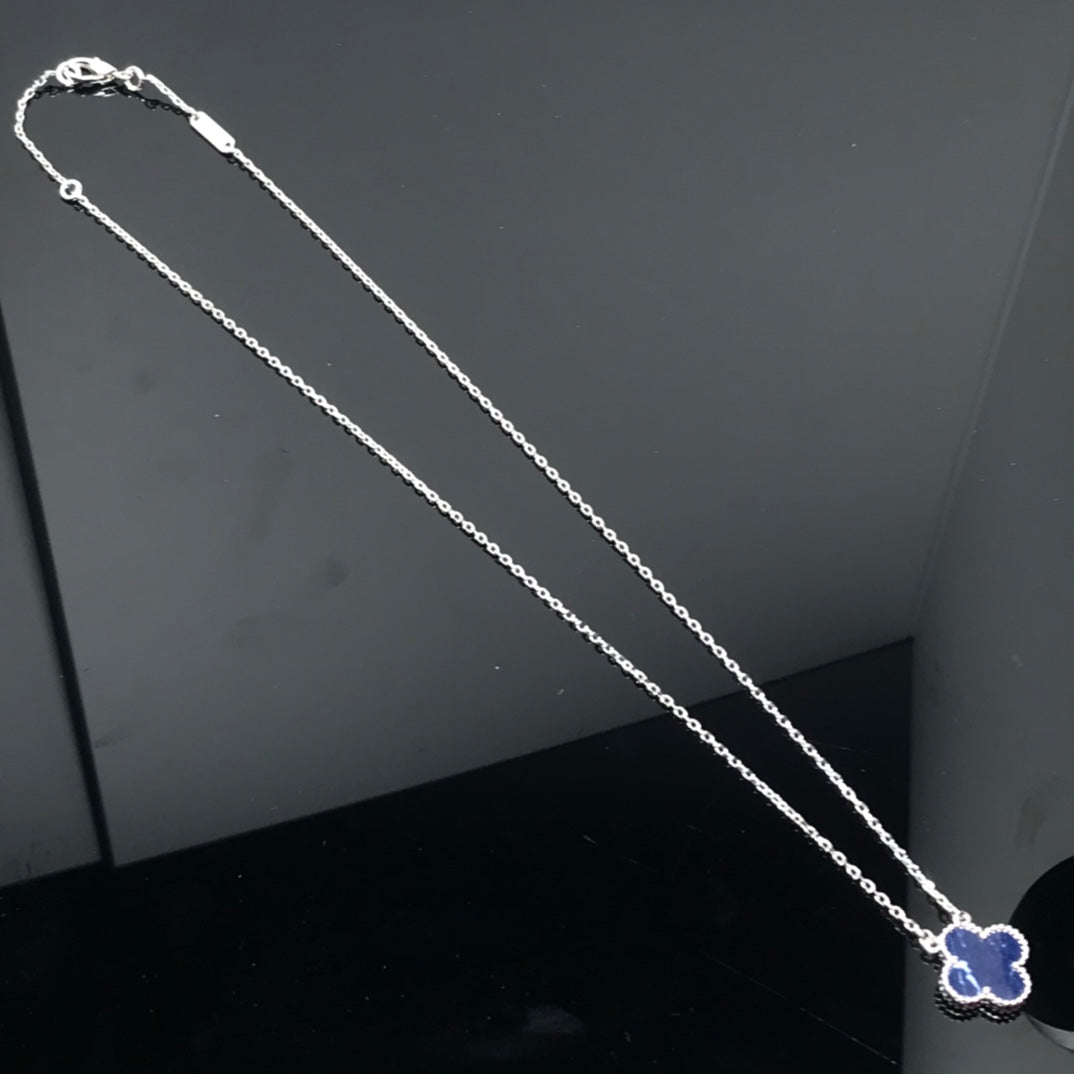 [Imperial] CLOVER PIETERSITE SILVER LONG NECKLACE