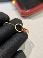 [Imperial] LOVE NECKLACE DOUBLE RING PINK GOLD