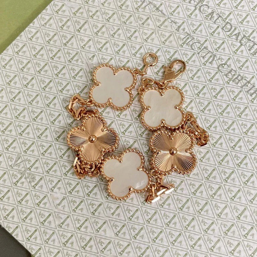 [Imperial]New CLOVER WHITE PEARL MOP 5 MOTIF BRACELET COLLECTION