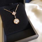 [Imperial] STAR AND SUN WHITE MOP 2 MOTIF PINK GOLD NECKLACE
