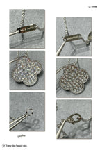 [Imperial] CLOVER 25MM LARGE PENDANT DIAMOND PAVED SILVER NECKLACE