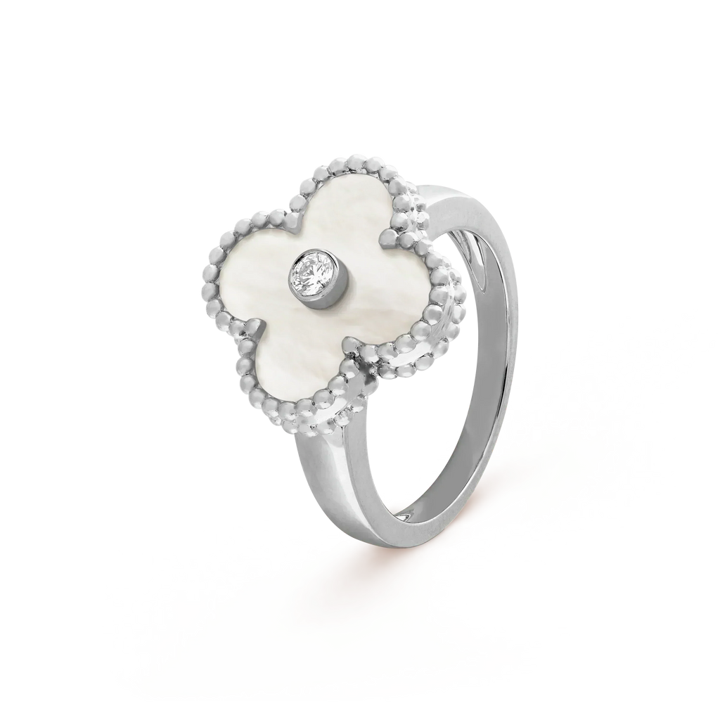 [Imperial] CLOVER SILVER MOP DIAMOND RING