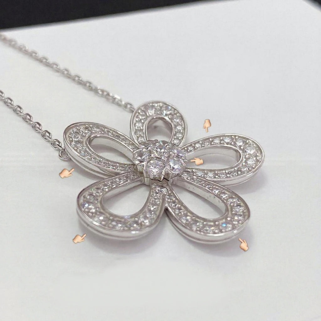 [Imperial] FLOWEACE FULL-DIAMOND FLOWER NECKLACE