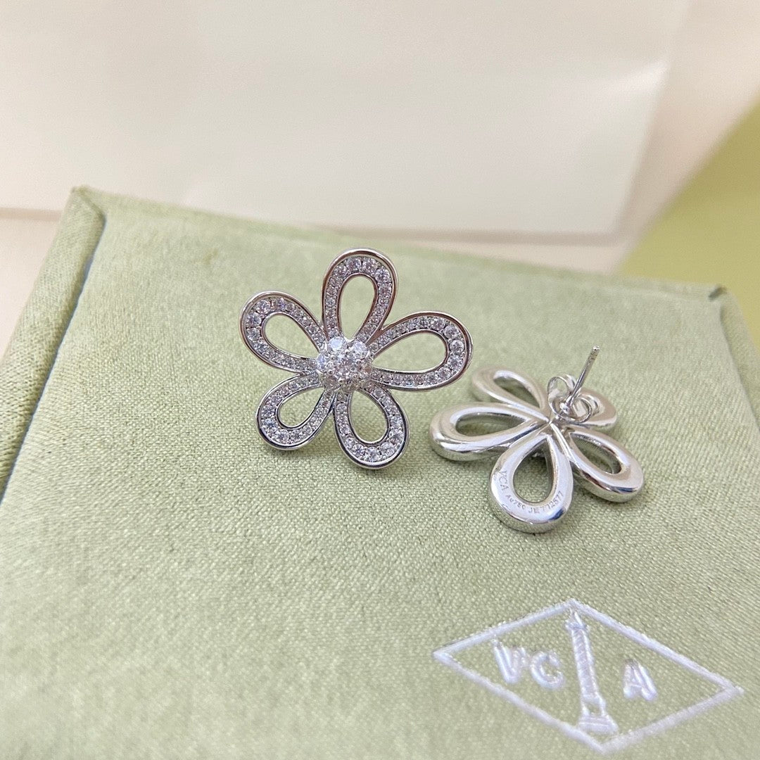 [Imperial] FLOWEACE FULL-DIAMOND FLOWER EARRINGS
