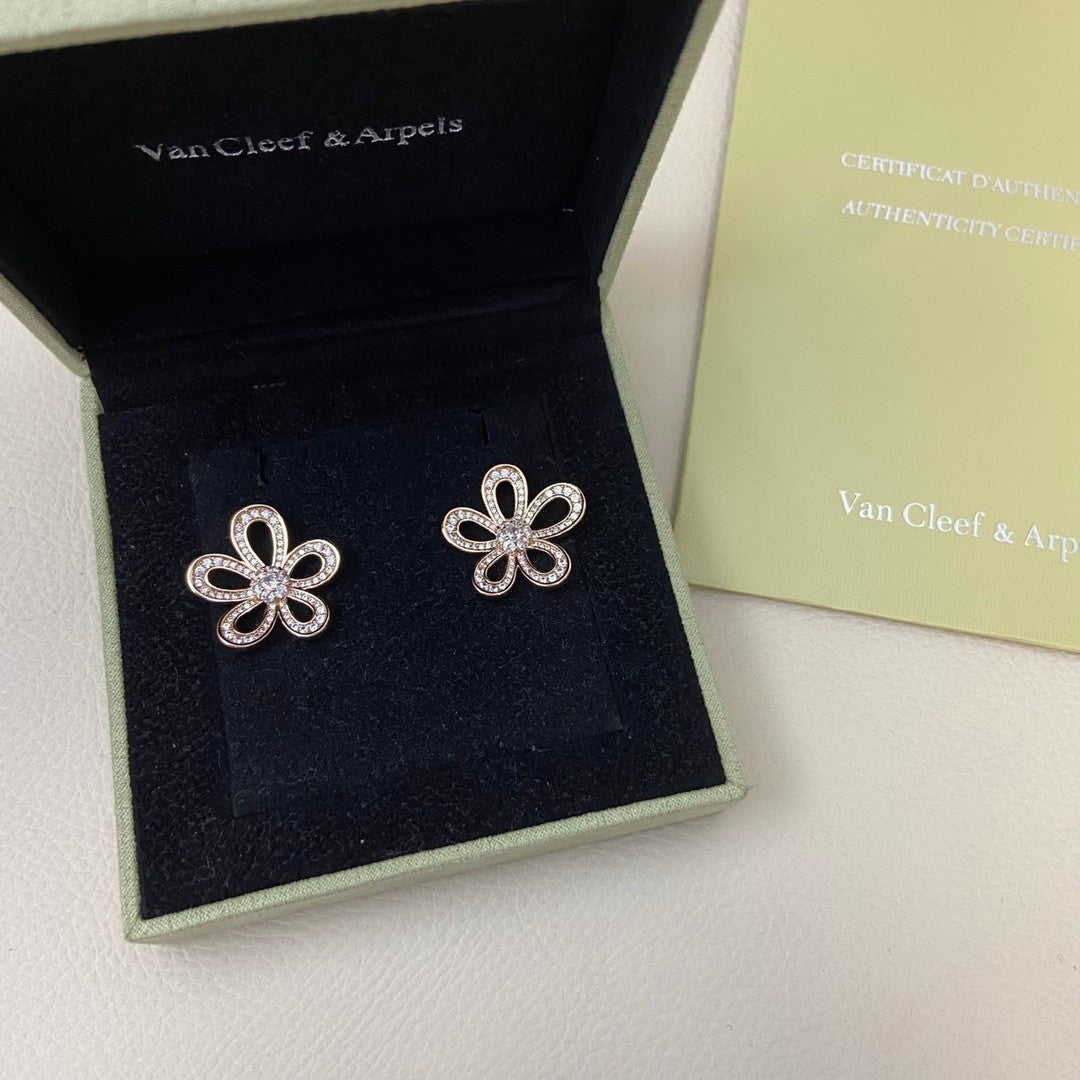 [Imperial] FLOWEACE FULL-DIAMOND FLOWER EARRINGS