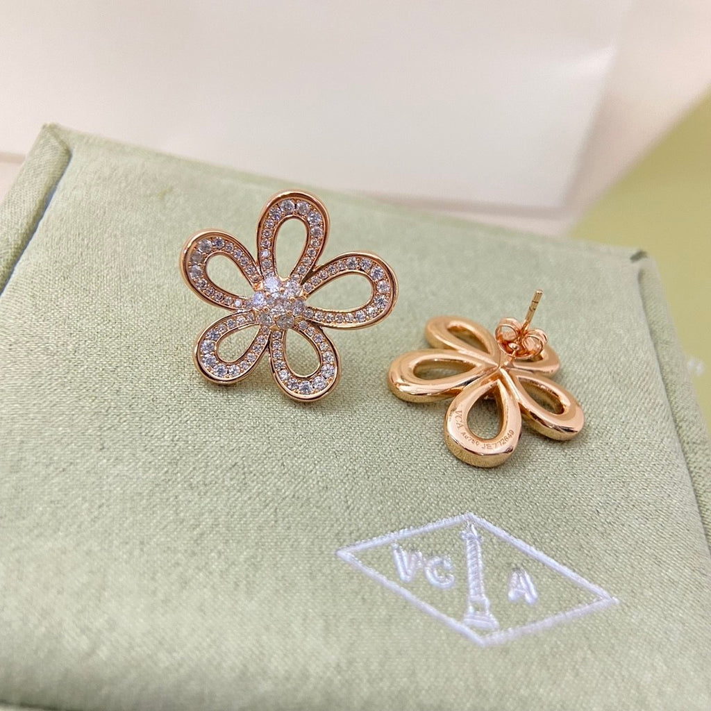 [Imperial] FLOWEACE FULL-DIAMOND FLOWER EARRINGS