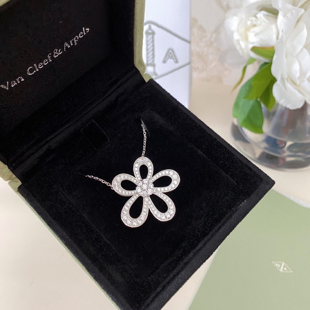 [Imperial] FLOWEACE FULL-DIAMOND FLOWER NECKLACE