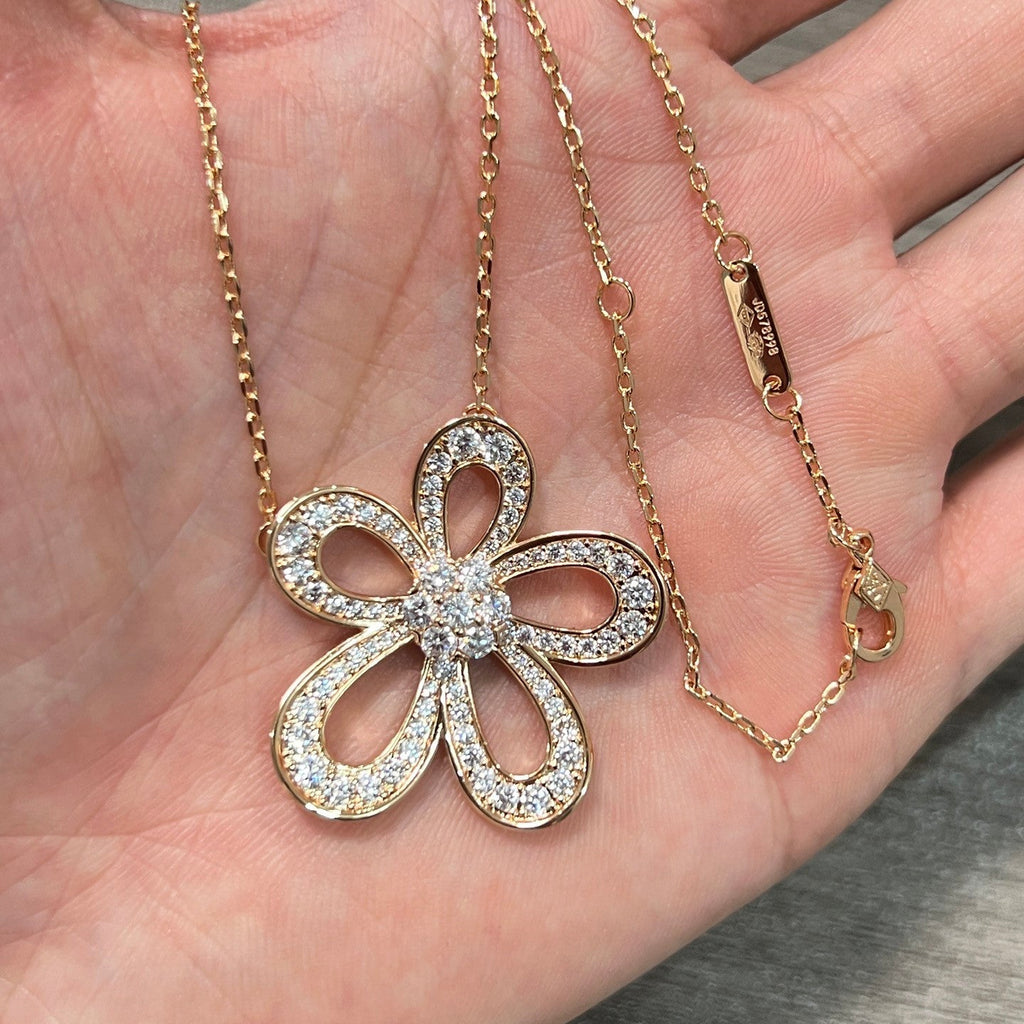 [Imperial] FLOWEACE FULL-DIAMOND FLOWER NECKLACE