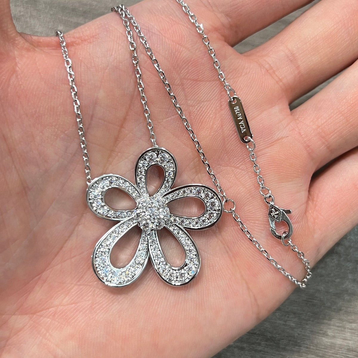 [Imperial] FLOWEACE FULL-DIAMOND FLOWER NECKLACE