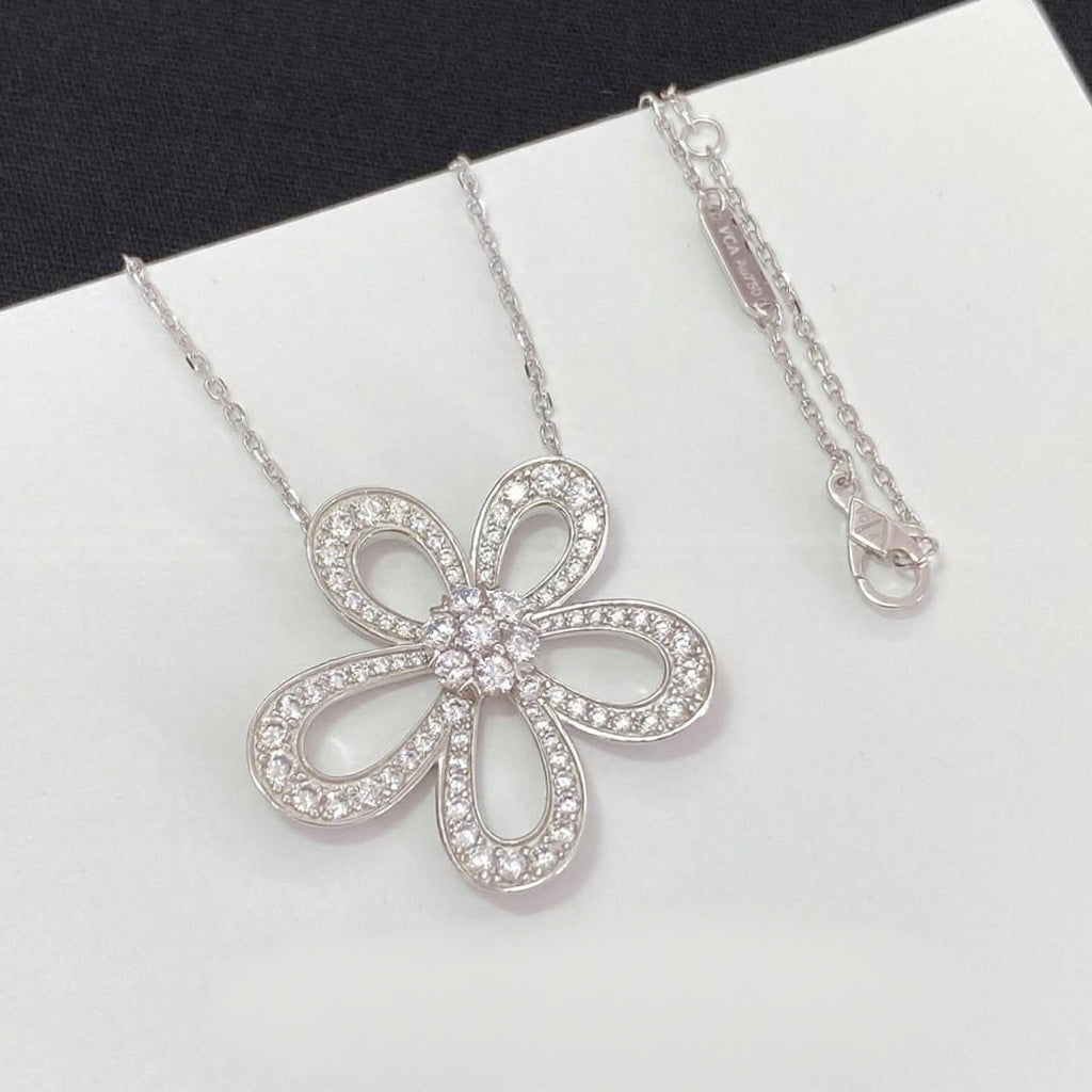 [Imperial] FLOWEACE FULL-DIAMOND FLOWER NECKLACE