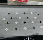 [Imperial] CLOVER 20 MOTIFS DIAMOND ONYX NECKLACE