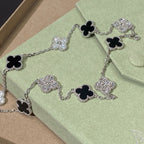 [Imperial] CLOVER 20 MOTIFS DIAMOND ONYX NECKLACE