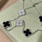 [Imperial] CLOVER 20 MOTIFS DIAMOND ONYX NECKLACE