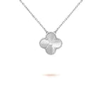 [Imperial] CLOVER  15MM DIAMOND LASER NECKLACE SILVER
