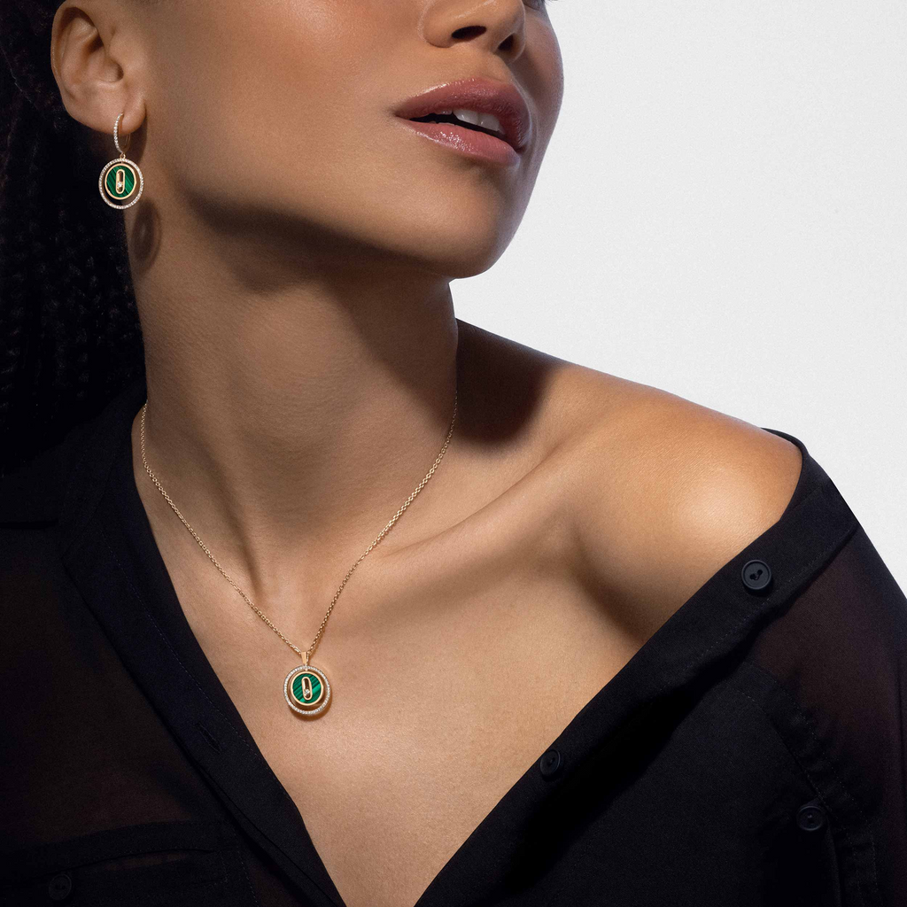[Imperial]  MOVE 1 DIAMOND MALACHITE GOLD DIAMOND NECKLACE