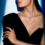 [Imperial]  MOVE 1 DIAMOND TURQUOISE PINK GOLD DIAMOND NECKLACE