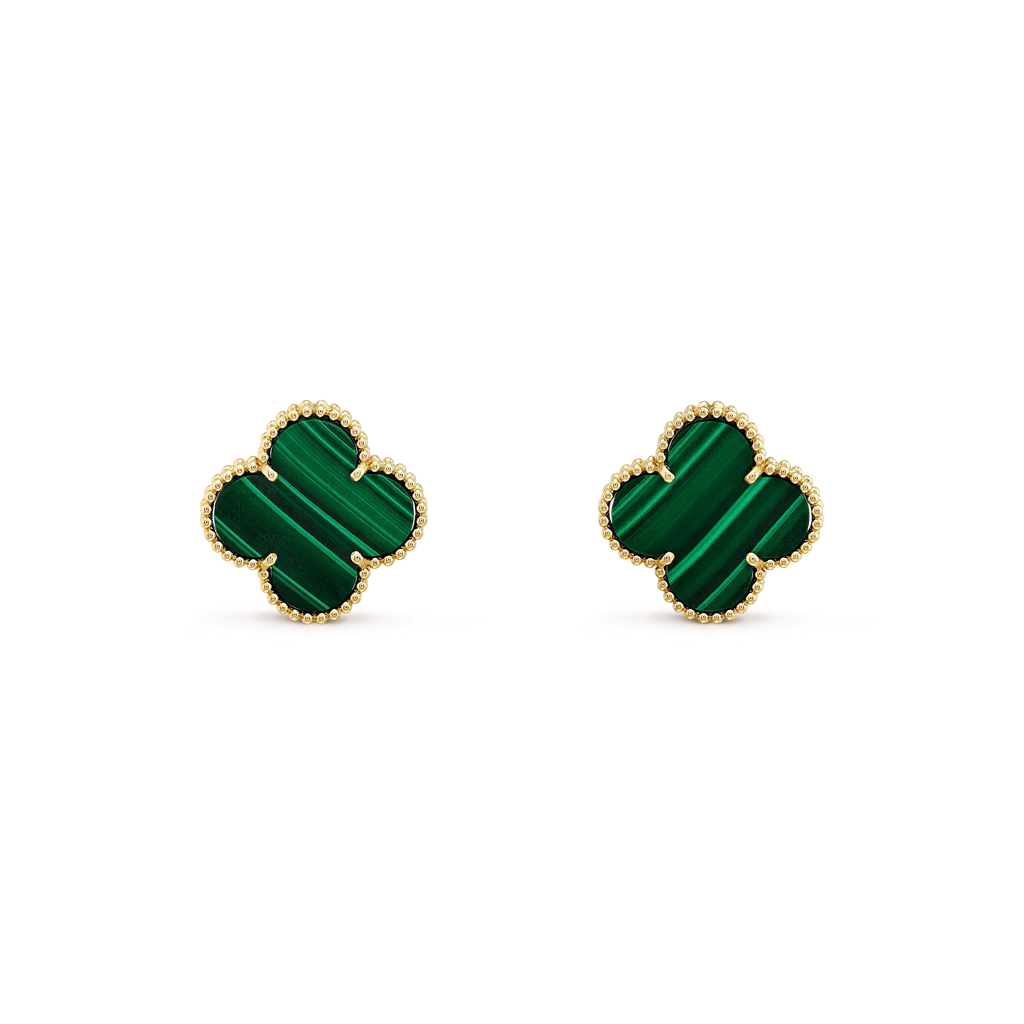 [Imperial] CLOVER MINI 9.5MM MALACHITE  EARRINGS