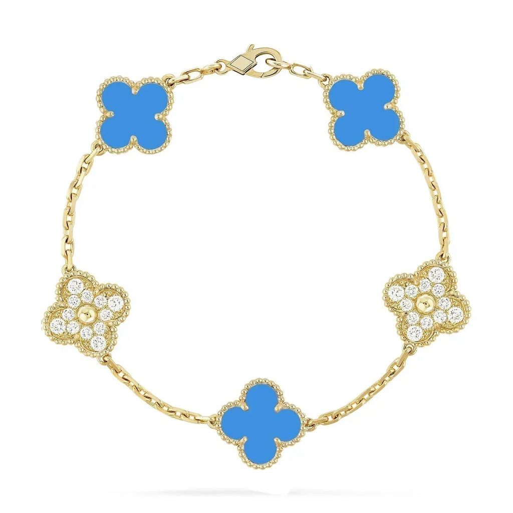 [Imperial]New CLOVER 5 MOTIF BLUE AGATE BRACELET COLLECTION