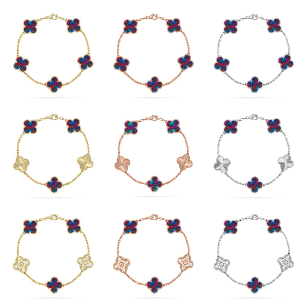 [Imperial]New CLOVER 5 MOTIF COLOR GEMSTONES BRACELET COLLECTION