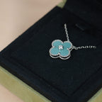[Imperial] CLOVER 15MM DIAMOND SVRES PORCELAIN  NECKLACE SILVER