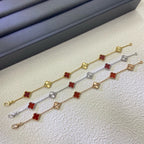 [Imperial]CLOVER 6 MOTIF RED AGATE LASER BRACELET