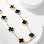 [Imperial] CLOVER 10 MOTIFS ONYX NECKLACE