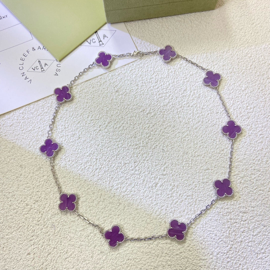 [Imperial] CLOVER 10 MOTIFS  PURPLE VIOLET  NECKLACE