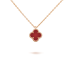 [Imperial] CLOVER MINI 9.5MM WHITE CARNELIANS NECKLACE