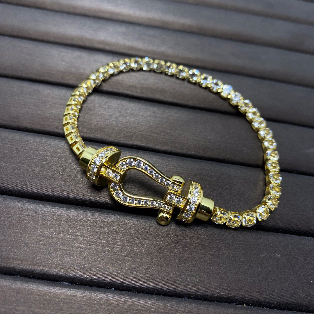 [Imperial] FORCE  LARGE HORSESHOE FULL DIAMOND TENNIS BRACELET
