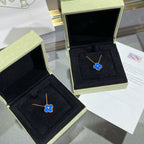 [Imperial] CLOVER 15MM DIAMOND AND BLUE AGATE NECKLACE