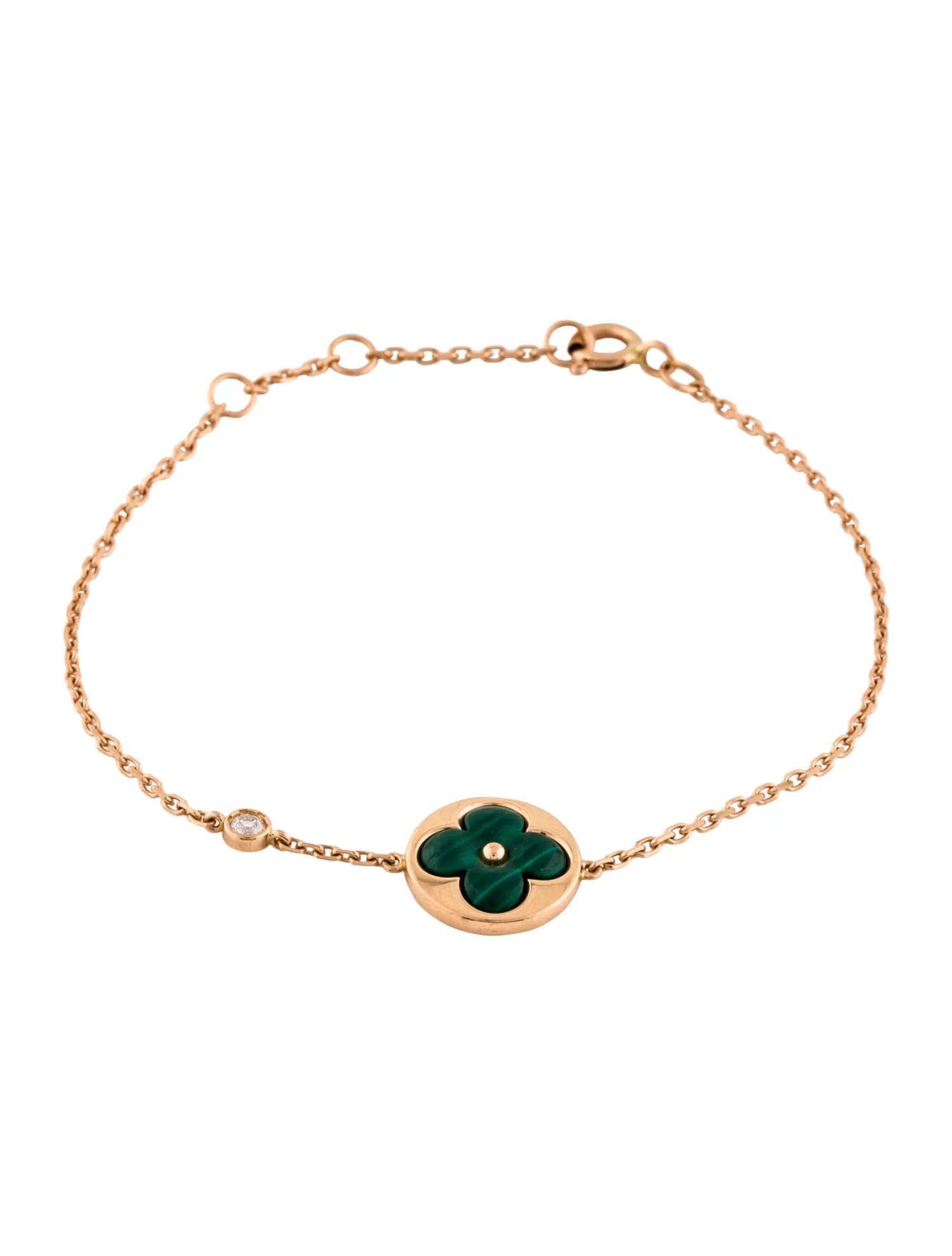 [Imperial] SUN MALACHITE 1 DIAMOND PINK GOLD BRACELET