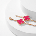 [Imperial] NEW CLOVER 10 MOTIFS PINK ENAMEL NECKLACE