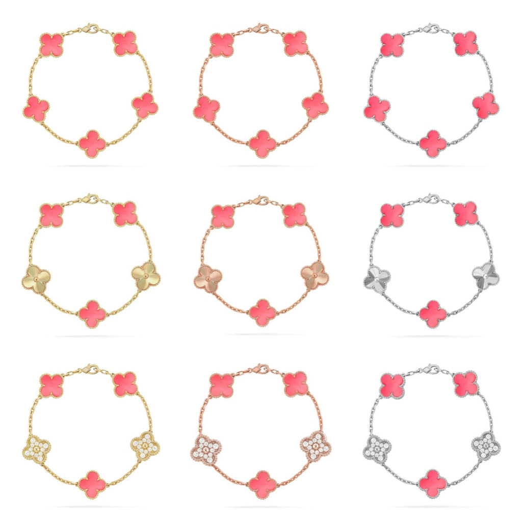 [Imperial]New  CLOVER 5 MOTIFS  PINK MOP BRACELET COLLECTION