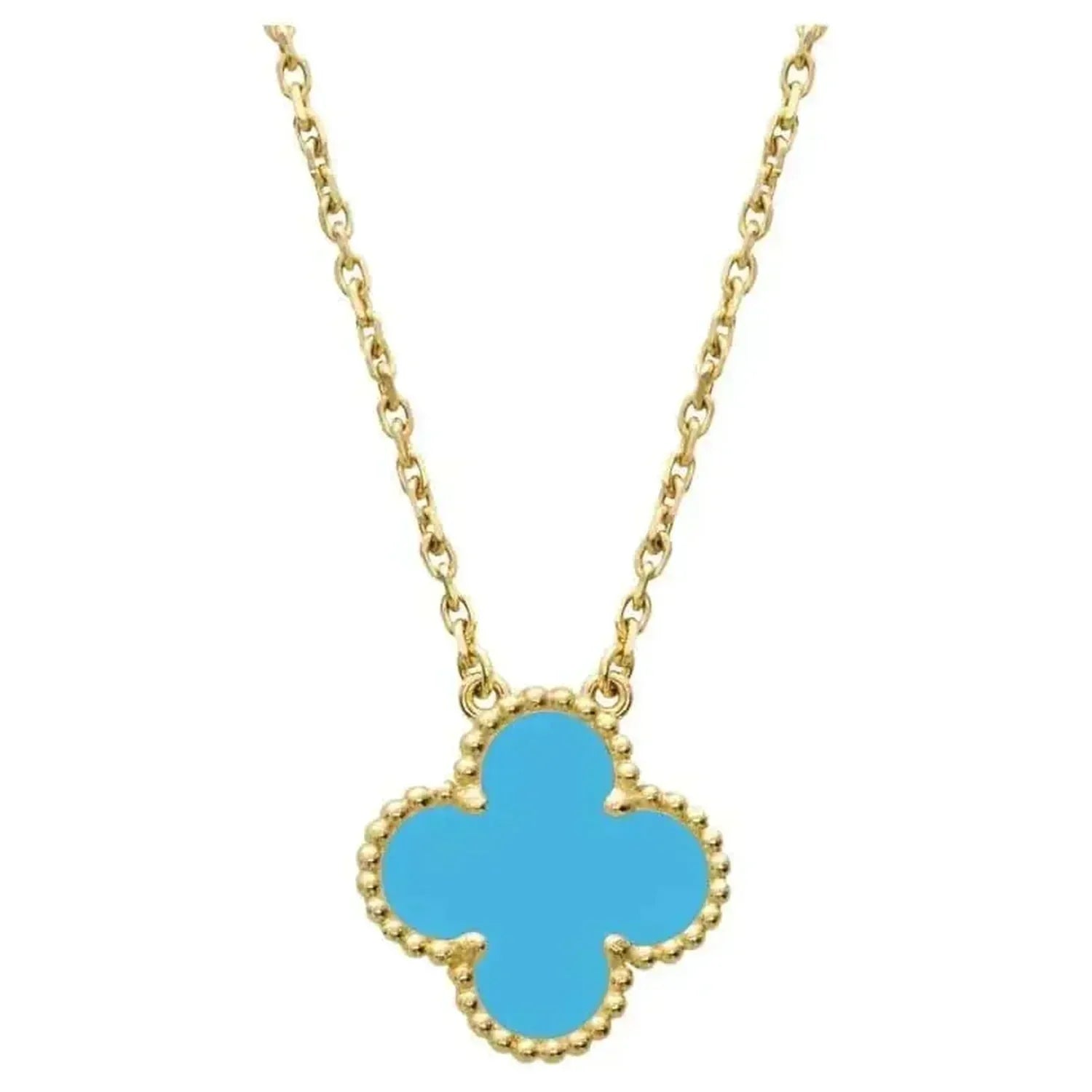 [Imperial] CLOVER 15MM VINTAGE TURQUOISE NECKLACE