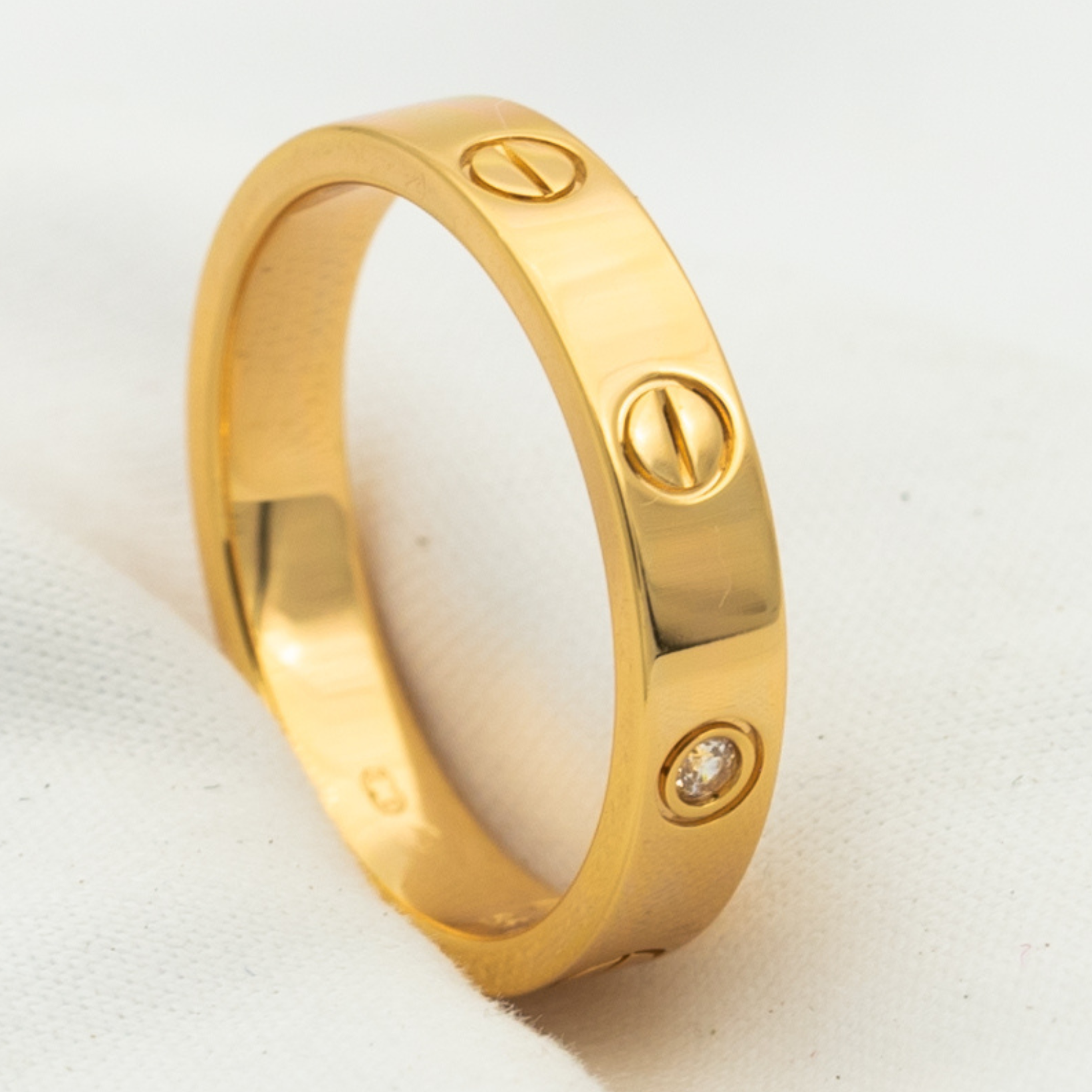 [Imperial] LOVE RING 4MM 1 DIAMOND PINK GOLD