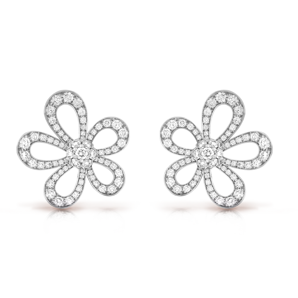 [Imperial] FLOWEACE FULL-DIAMOND FLOWER EARRINGS