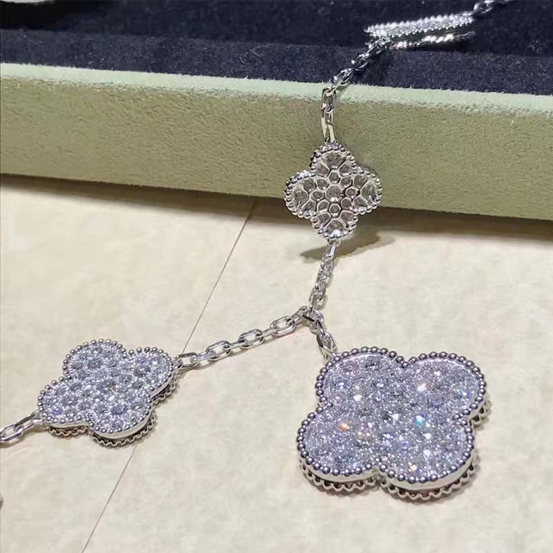 [Imperial] CLOVER 6 MOTIFS SILVER DIAMOND BRACELET