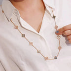 [Imperial] CLOVER 20 MOTIFS DARK MOP DIAMOND  NECKLACE