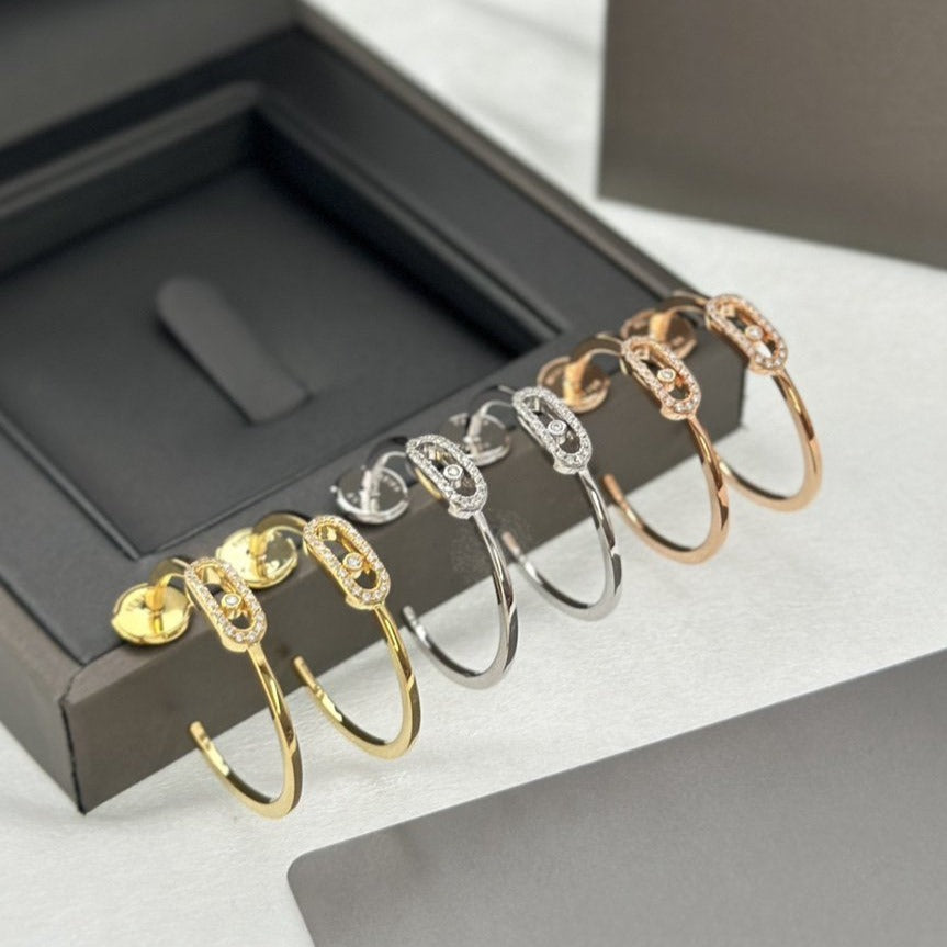 [Imperial] CREOLES MOVE UNO PM DIAMOND EARRINGS