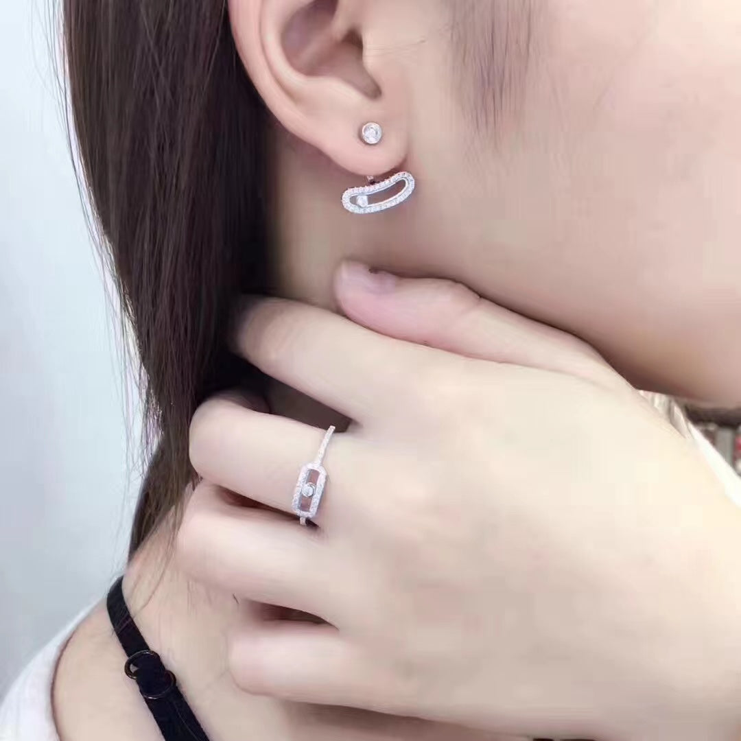 [Imperial] MOVE UNO SILVER DIAMOND EARRINGS