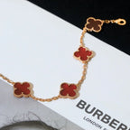[Imperial]New  CLOVER 5 MOTIF RED CORNELIAN BRACELET COLLECTION